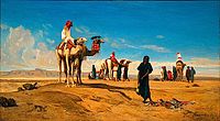 Halte de Bicharis dans le désert de Lybie