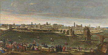 Zaragoza en 1647, por J.B. Martínez del Mazo, a veces atriduido a su maestro Velázquez →