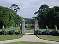 Vue du parc depuis la cour d'honneur.