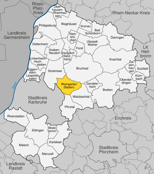 Poziția localității Weingarten