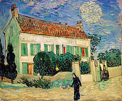 Maison blanche, la nuit, tableau de Vincent van Gogh (Saint-Pétersbourg, musée de l’Ermitage). (définition réelle 12 682 × 10 528)