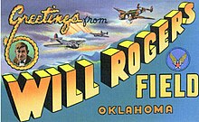 World War II postcard from Will Rogers Army Airfield