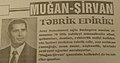 "Muğan-Şirvan" qəzetinin Araz Budaqovun 70 illik yubileyini təbriki[14]