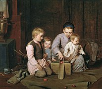Children, let the Easter eggs roll, ca. 1855, by Nikolay Koshelev. Russian Museum.