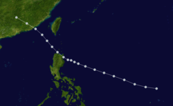 1922年汕头台风的路径图
