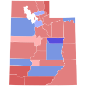 1974 United States Senate election in Utah results map by county.svg