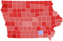 1986 United States Senate election in Iowa results map by county.svg