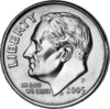 A dime (Obverse face)