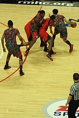 20130403 MCDAAG Jarell Martin sets pick on Anthony Barber, for Nigel Williams-Goss (1).JPG