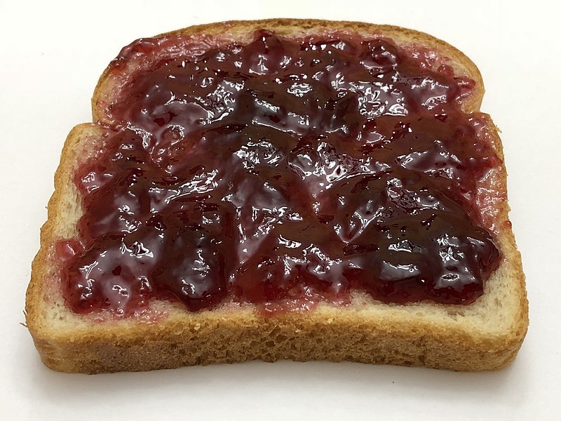 File:2020-05-04 23 39 48 A slice of Sara Lee white whole grain bread covered with Welch's concord grape jelly in the Franklin Farm section of Oak Hill, Fairfax County, Virginia.jpg