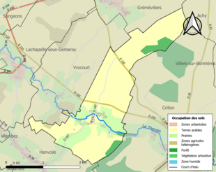 Kolorowa mapa przedstawiająca użytkowanie gruntów.