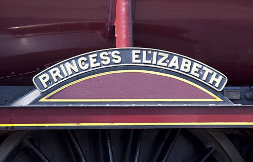 Nameplate from 6201 Princess Elizabeth