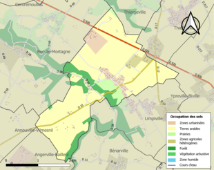 Kolorowa mapa przedstawiająca użytkowanie gruntów.