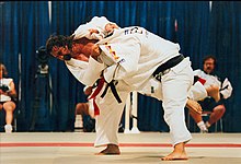 A Spanish judo competitor at the 1996 Summer Paralympics 81 ACPS Atlanta 1996 Judo Anthony Clarke.jpg