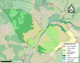 Kolorowa mapa przedstawiająca użytkowanie gruntów.