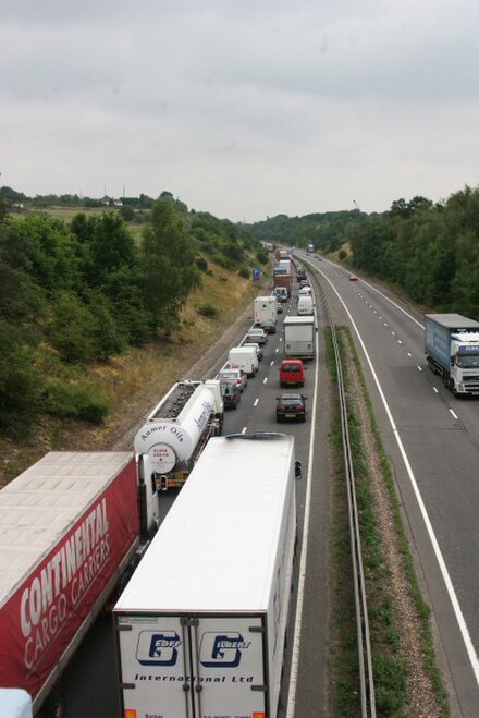 A14 congestion near Needham Market (6 July 2006)