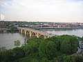 A view of Georgetown, Key Bridge, and the Potomac River from the top floor bar at Rosslyn Marriot - panoramio.jpg