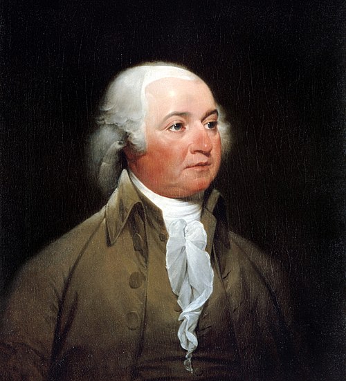 John Adams took an active role in the formation of the navy and the drafting of suitable operational regulations. Painting by John Trumbull, c. 1792–9