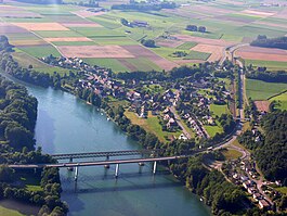 Aerial View of Hemishofen with the 2 Bridges across the Rhine 15.07.2008 16-40-21.JPG