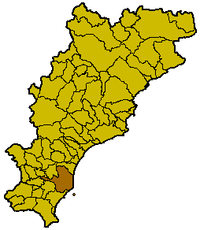 Locatie van Albenga in Savona (SV)