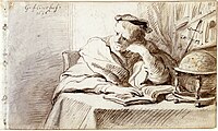 p153 - Govert Flinck - Drawing - Scholar in his study