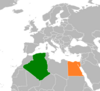 Location map for Algeria and Egypt.