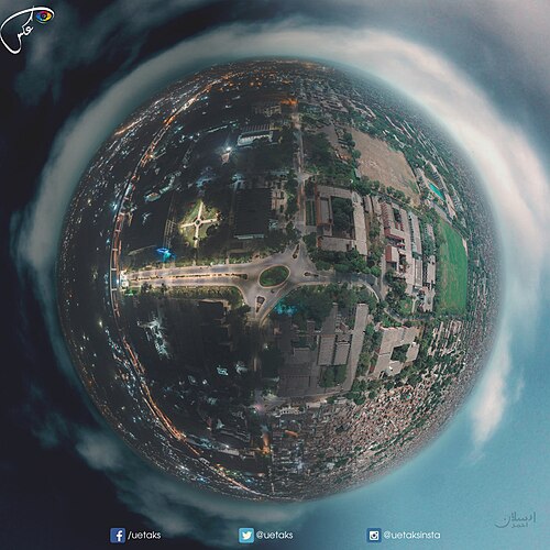 Aerial Panorama of UET Lahore and its surrounding