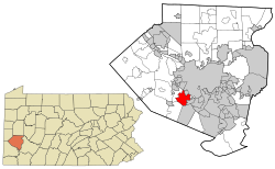Location in Allegheny County and in Pennsylvania
