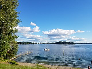 American Lake lake in Washington, USA