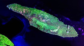 Image satellite de l’île d’Anticosti.