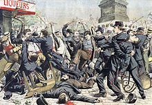 Apache gangsters fight police. Paris, 1904 Apachesvspolicebastille.jpg