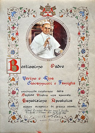 <span class="mw-page-title-main">Apostolic blessing</span> Blessing imparted by the Pope