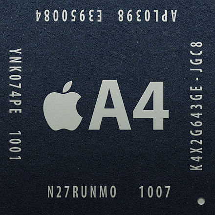 The Apple A4 chip, used in the first-generation iPad and the iPhone 4