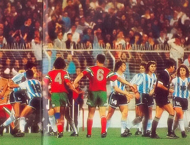 The brawl that took place in the Argentina-Portugal match at the 1991 World Cup