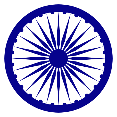 Illustration of the Ashoka Chakra, as depicted on the flag of India.