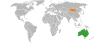 Location map for Australia and Mongolia.