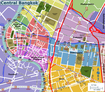 Kaart van Bangkok