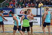 Deutsch: Beachhandball Europameisterschaften 2019 (Beach handball Euro); Tag 6: 7. Juli 2019 – Männerfinale, Dänemark-Norwegen 2:0 (25:18, 19:16) English: Beach handball Euro; Day 6: 7 July 2019 – Men's Final – Denmark-Norway 2:0 (25:18, 19:16)