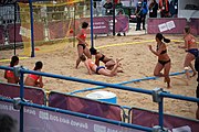 Deutsch: Beachhandball bei den Olympischen Jugendspielen 2018; Tag 5, 10. November 2018; Mädchen, Hauptrunde - Chinese Taipei (Taiwan)-Niederlande 1:2 English: Beach handball at the 2018 Summer Youth Olympics at 11 October 2018 – Girls Main Round – Chinese Taipei (Taiwan)-Netherlands 1:2