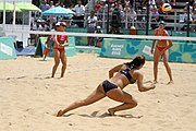 Deutsch: Beachvolleyball bei den Olympischen Jugendspielen 2018; Tag 11, 17. Oktober 2018; Mädchen, Finale – Italien (Claudia Scampoli & Nicol Bertozzi)- Russland (Maria Woronina & Maria Botscharow) 0:2 (19–21/19–21) English: Beach volleyball at the 2018 Summer Youth Olympics at 17 October 2018 – Girls Final – Italy (Claudia Scampoli & Nicol Bertozzi) - Russia (Maria Voronina & Maria Bocharova) 0:2 (19–21/19–21)