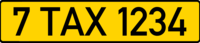Belarus license plate 7 TAX 1234.png