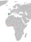 Location map for Benin and Portugal.