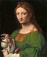 貝爾納爾迪諾·路易尼（英语：Bernardino Luini）的《抹大拉的瑪利亞》（The Magdalen），58.8 × 47.8cm，約作於1525年，來自山繆·亨利·卡瑞斯的收藏。[28]