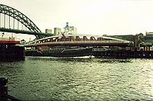 Ash from the stations was carried out to sea and dumped by hopper barges. Bessie Surtees passes the Swing Bridge on a return to the Stella power stations in the late 1980s