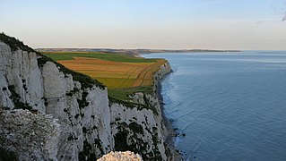 Blick vom Cap Blanc-Nez zum Cap Gris-Nez über die Bucht von Wissant