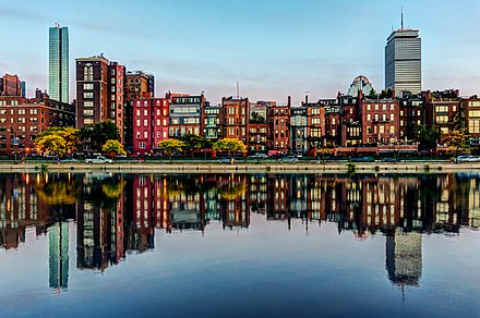 The Charles River in front of Boston's Back Bay neighborhood