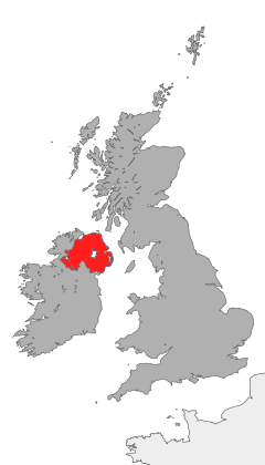 Map showing Northern Ireland