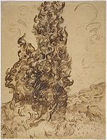 Вінсент ван Гог. «Кипарис», малюнок 1889