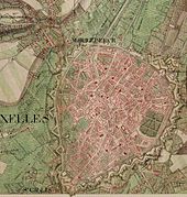 Bruxelles nel 1777 (mappa di Ferraris)