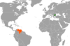 Location map for Bulgaria and Venezuela.
